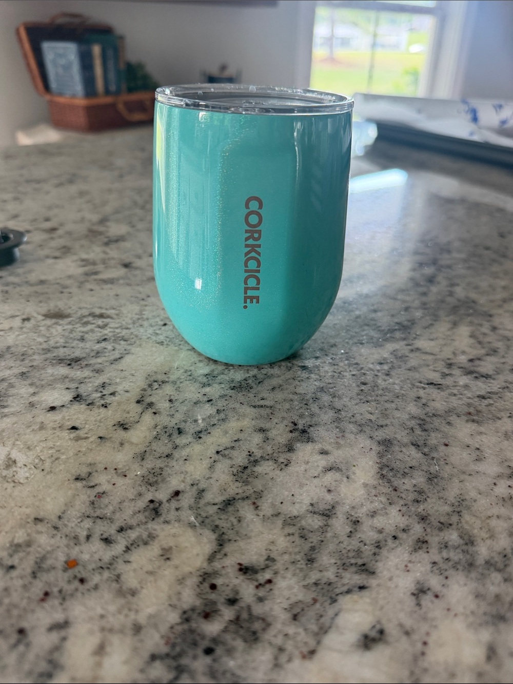 Corkcicle Turquoise Stainless Steel Wine Tumbler with Lid